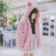 thumbnail image 5 of Gibobby Chamarra de invierno para niños y niñasChaqueta para niñas pequeñas Otoño de moda Orejas Invierno Niño pequeño Niños Cuello de lana Chaquetas sól(Rosa, 3-4 Años), 5 of 5