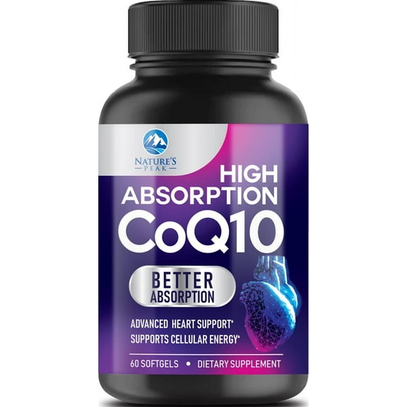 Co Q 10 Supplement - CoQ10 100mg Antioxidant, Heart Health Support & Energy Production - Coenzyme Q10 (Ubiquinone) Vitamins Increased Absorption, Gluten Free, Women & Men 2 Month Supply - 60 Softgels
