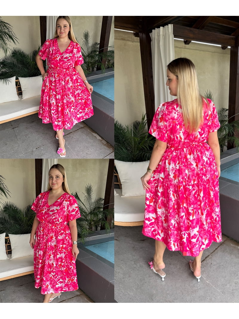 24w maxi dress NWOT London Times Beautiful Cottage Floral V- Neck Maxi Dress 24W