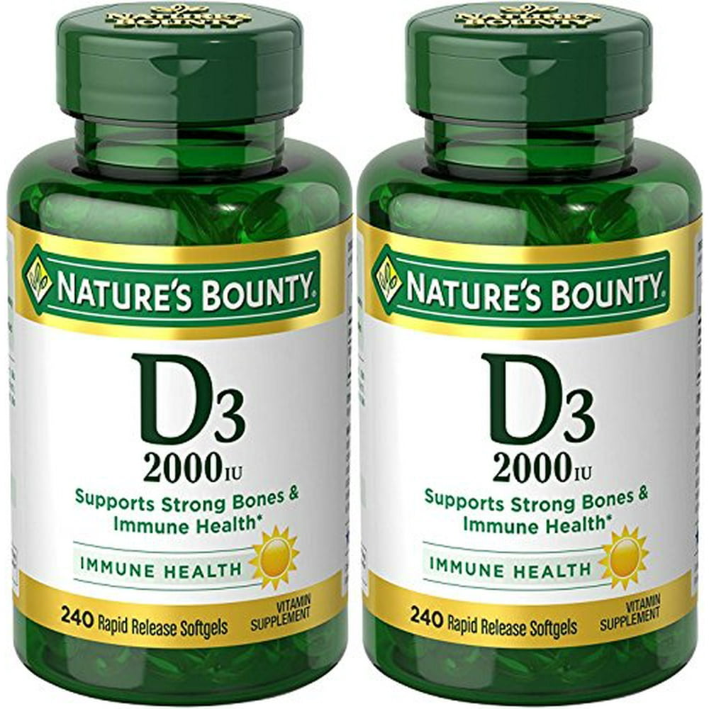 Nature's Bounty Vitamin D3, 2000 Iu, 480 Softgels (2 X 240 Count