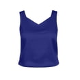 thumbnail image 6 of ClodeEU Women's Satin V Neck Sleeveless Tank Top ,Solid Color Casual Camisole Blue,Women's Plus M, 6 of 6