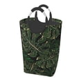 thumbnail image 1 of XMXT Large Collapsible Laundry Hamper, Monstera Tropical Jungle Pattern Laundry Basket with Aluminum Handle, 50L Green, 1 of 7