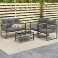 thumbnail image 1 of Costway 4 PCS Patio Furniture Set PE Rattan Conversation Sofa Set with Thick Cushions, 1 of 10
