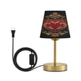 thumbnail image 3 of Adjustable 3-Color Light Desk Light Vintage Bronze Table Lamp For Bedroom Office Living Room Heart-shaped Emblem, 3 of 9
