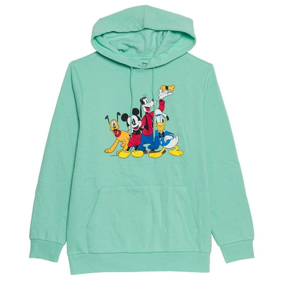 Hybrid Apparel Men's Mickey and Friends Hooded Fleece Sweatshirt Celadon-Small