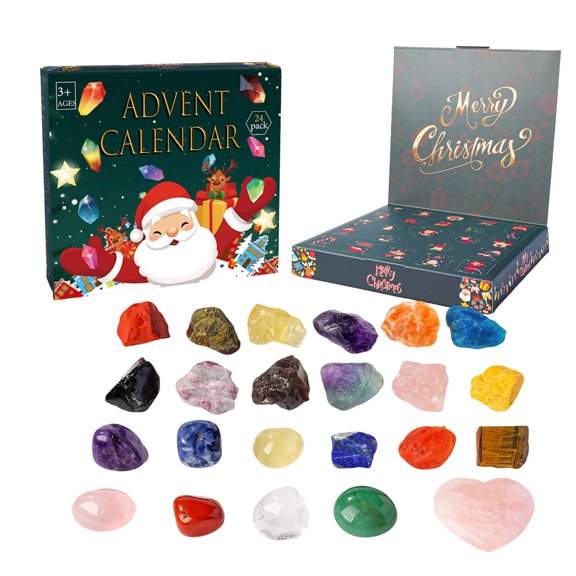 Countdown Sets for Advent Calendar 2025 Celebrate 24 Surprises with Sparkling and Gem Rocks for Indoor and Outdoor Play