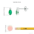 thumbnail image 2 of ANGARA Natural Basket-Set Oval Emerald Stud Earrings with Diamond in 925 Sterling Silver for Women (Size-5x3mm) | May Birthstone, Anniversary, Jewelry Gift for Women | Natural Emerald Earrings, 2 of 7