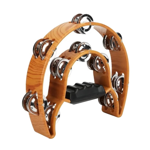 LeeQinersw Double Row Tambourine Handheld Percussion Instrument for Parties Performance