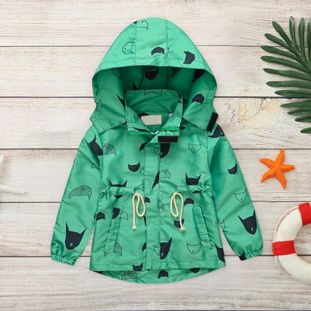 

ZKCCNUK Toddler Kids Baby Boys Girls Fashion Cute Cartoon Pattern Windproof Jacket Detachable Hooded Coat Christmas Gifts for Family