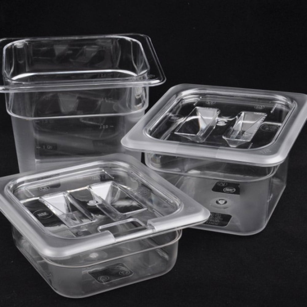 Met Lux Rectangle Clear Plastic Full Size Cold Food Storage Container - 6 inch Depth - 10 Count Box