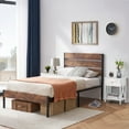 thumbnail image 4 of VECELO 3-piece Bedroom Set, Metal & Wood Platform Bed with Set of 2 Nightstand, Twin Size, 4 of 9