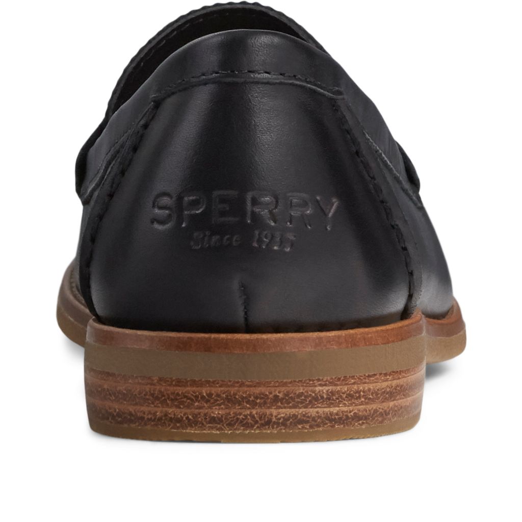 sperry seaport penny loafer black