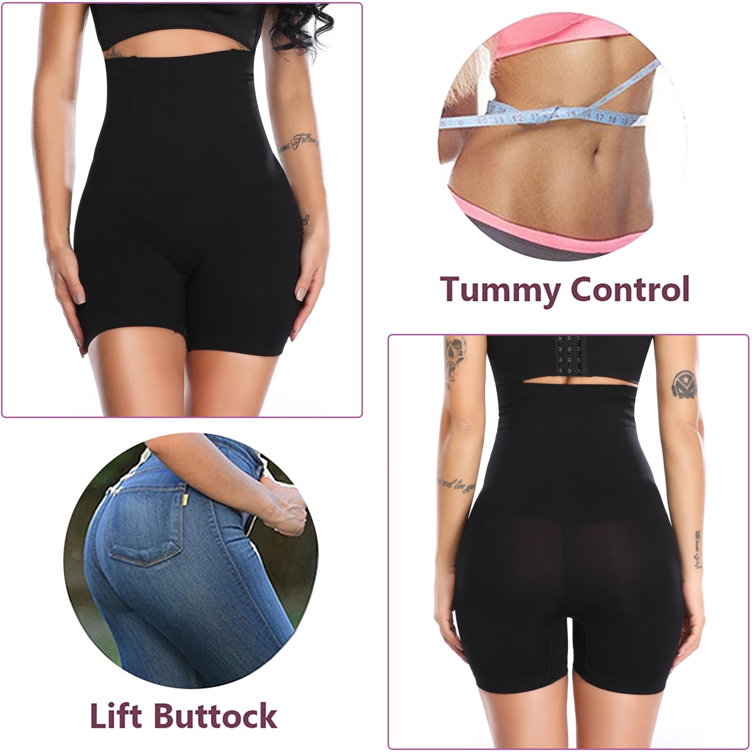 VASLANDA Shapewear Shorts for Women Thigh Slimmer Slip Shorts Under Dress  Tummy Control Panties Body Shaper 