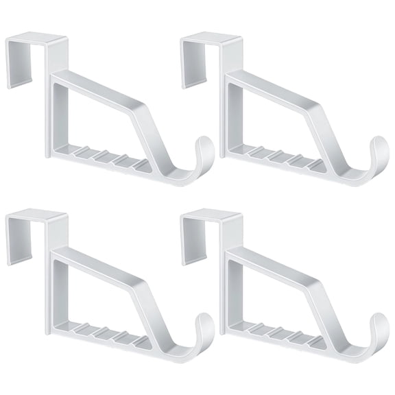 4 Pcs Multifunctional Plastic Door Hooks, White Plastic Hooks for Hanging, Space-Saving Design, Anti-Slip Hooks, Ideal for Hanging Clothes, Towels, Bags, and More