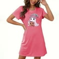 thumbnail image 1 of Tnhcen Robe de Nuit Grande Taille à Imprimé d'Halloween pour Femmes / Robe de Sommeil Douce Grande Taille pour Femmes / Ensemble de Pyjama Douillet pour la Maison P-2TG, 1 of 3