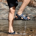 thumbnail image 6 of OutPro Men's Hiking Sandals Adjustable Arch Support Sandals Waterproof Leather Sandals Athletic Water Sandals, 6 of 11