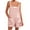 Pink, variant on Women Summer Casual Sleeveless Romper Loose Striped Tied Shorts Overalls Jumpsuit with Pockets