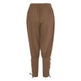 thumbnail image 5 of BVWKPCV Men's Ankle Banded Pants Medieval Viking Navigator Pirate Costume Trousers Renaissance Gothic Pants Khaki M, 5 of 5