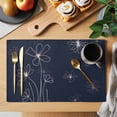 thumbnail image 2 of Placemats 1 Pack, Navy Blue Woven Placemat, Linen Place Mats for Kitchen/Dining Tables, Spring Flora Washable Table Mats for Party, 2 of 8