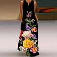 thumbnail image 1 of Ichuanyi liquidación de verano para mujeres ocio suelto en v pable de bolsillo de bolsillo largo estampado de flores vestidos sin mangas ICHUANYI WER2023081604649, 1 of 5
