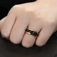 thumbnail image 4 of Fire Opal&Blue Sandstone Tungsten Ring Wedding Band Anniversary Ring, 4 of 6