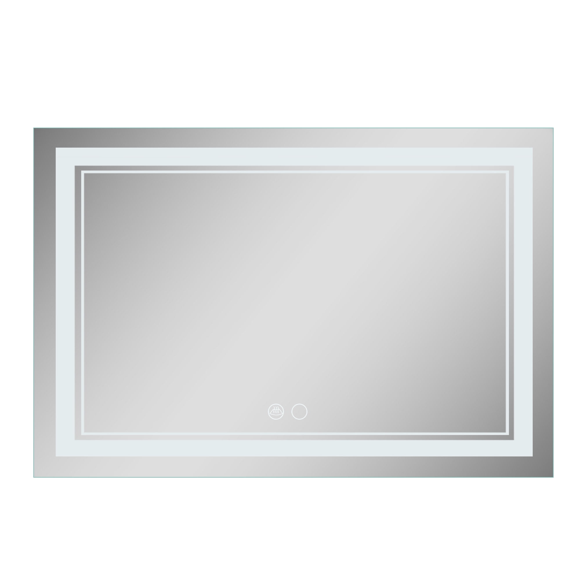 Modern Rectangle LED Wall-mounted Decorative Mirror, 47"x32", Demisted