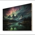 thumbnail image 2 of Designart "Northern Lights delicate Enchantment II" Landscapes Print on Natural Pine Wood, 2 of 5