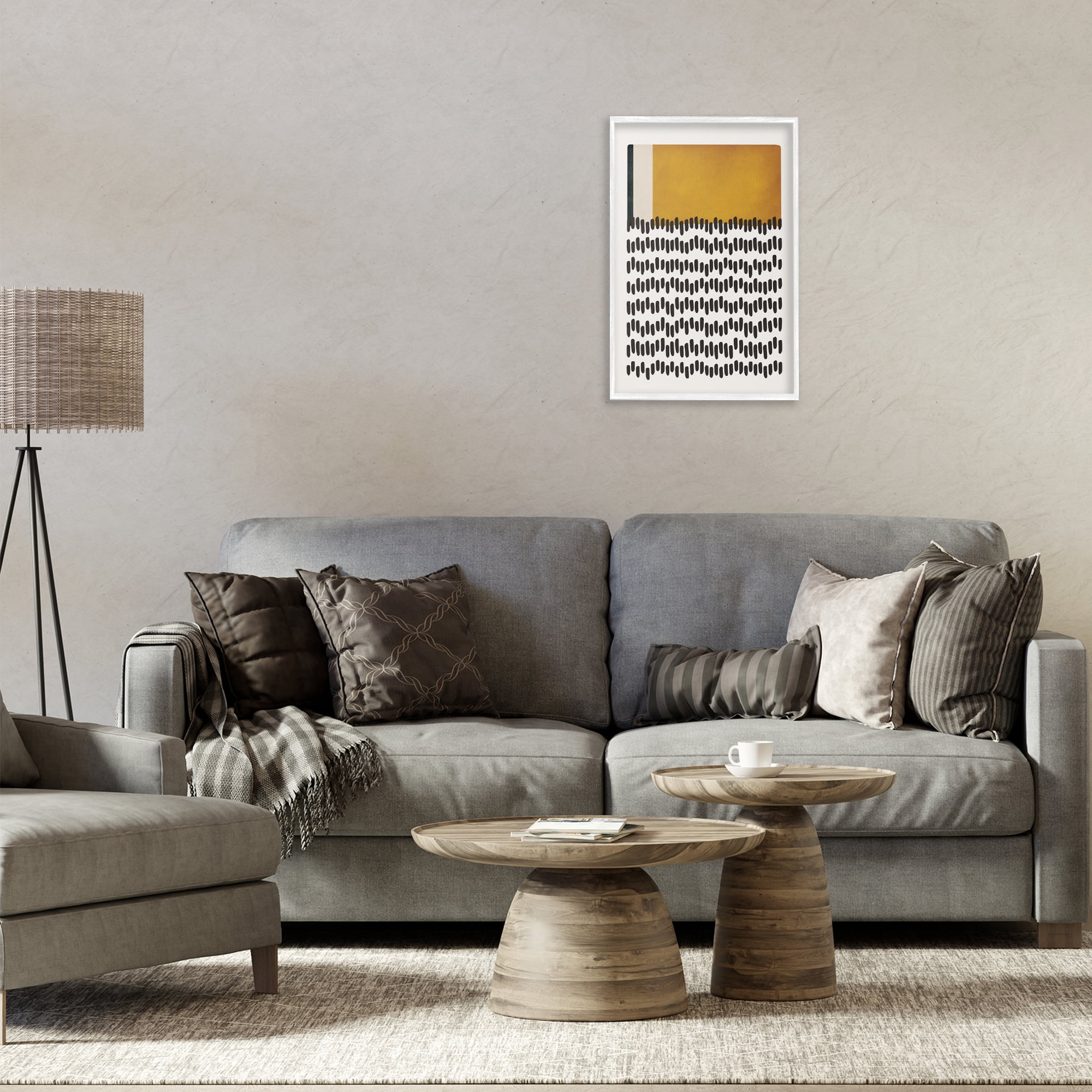 Stupell Industries Geometric Crosby Street Abstract Painting White Framed Art Print Wall Art, 16 x 24