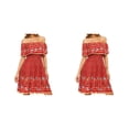 thumbnail image 1 of Vestido corto oscilante bohemio Qarigey estampado fuera del Hombro algodón mini vestido de verano rosa M Rojo L 2piezas, 1 of 6