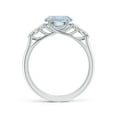 thumbnail image 2 of ANGARA Natural Round 1.6 ct Aquamarine Engagement Ring with Diamonds in 14K White Gold for Women (Size-8mm) | March Birthstone, Anniversary, Jewelry Gift for Women | Natural Aquamarine Ring, 2 of 9