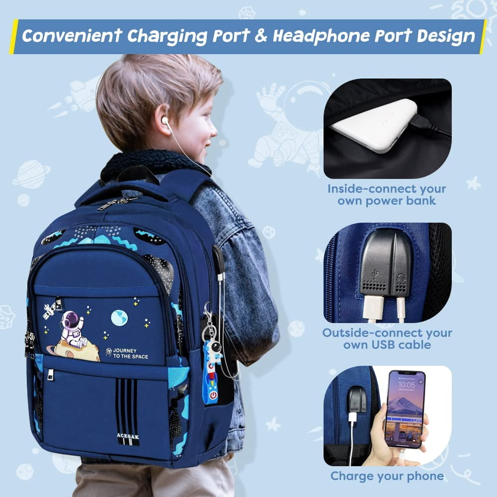 NASA Logo Astronaut USB Charging Sac à Dos Avec Algeria