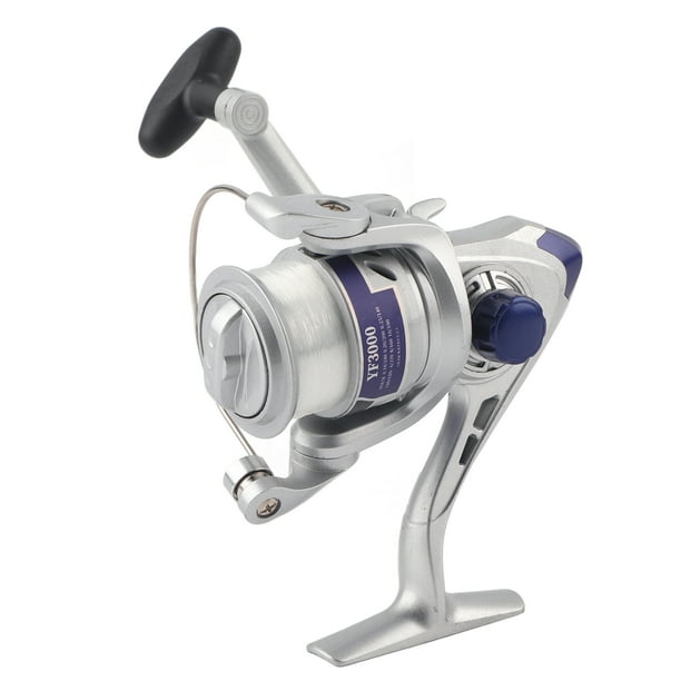 Carrete giratorio de plástico para pesca de 12BB para agua dulce y salada, serie YF, color plateado, 3000