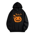 thumbnail image 4 of Halloween Graphic Hoodies for Women Pumpkin Trendy Black Sweatshirt Cotton Hoodie Pocket Graphic Casual Pullover Tops M, 4 of 6