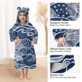 thumbnail image 3 of FORMRS Wearable Blanket Hoodie with Sleeves for Kids Cozy Flannel Sweatshirt, Blue Night Sky, 3 of 7