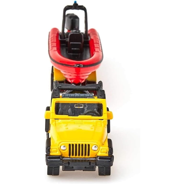Siku Metal/Plastic Jeep with Boat, 16.7 x 3.3 x 4.2 cm, Yellow and