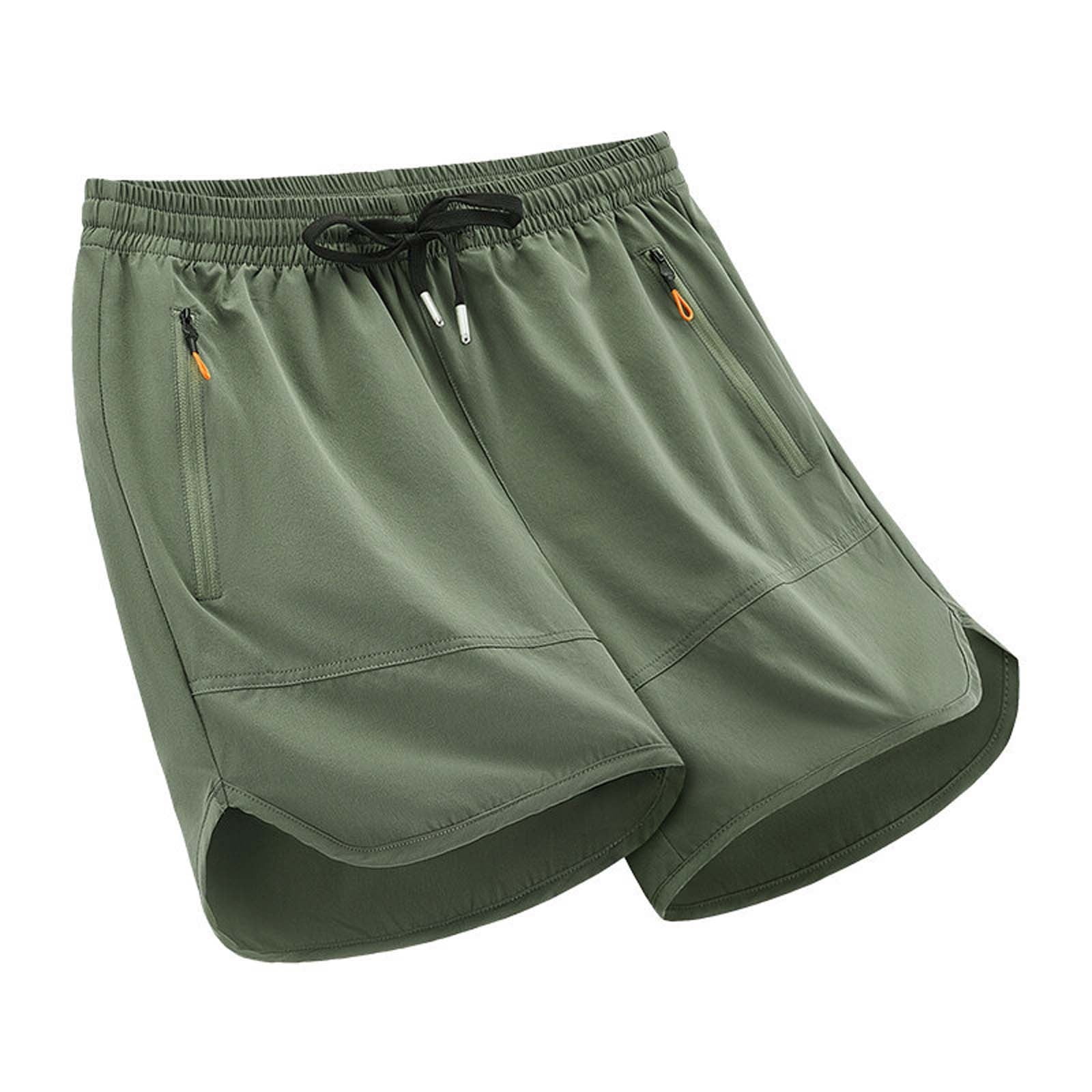 Mens Casual Shorts Elastic Waist Shorts Cargo Quick-Dry Athletic