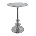 thumbnail image 1 of Mesa auxiliar Benzara 58 cm de aluminio, redonda, tallada, plata, 1 of 6