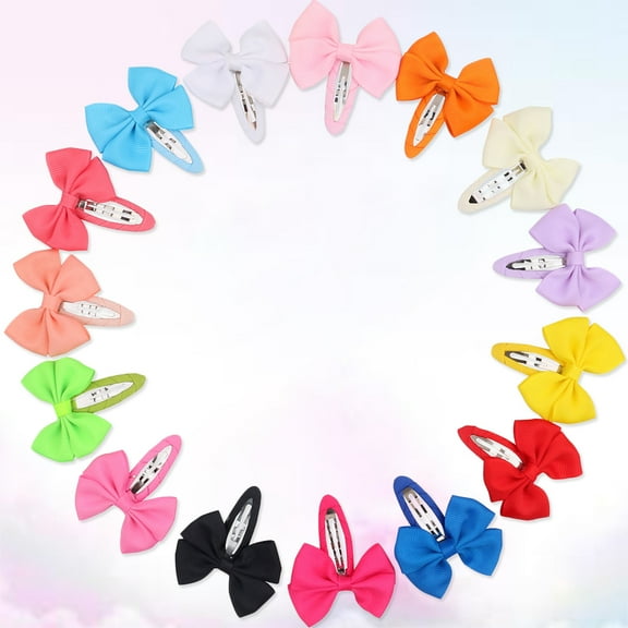 WHAMVOX 14 Pcs Bow Hairpin Solid Color Hair Clips Bow Barrettes Baby Child