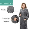 thumbnail image 4 of Artfasion Womens Long Flannel Bathrobe Solid Soft Plush Bath Robe Microfiber Fleece Full Length Sleepwear, 4 of 6