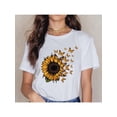 thumbnail image 1 of Be a Sunflower Inspirational Quote T-Shirt - Vibrant Green, Soft Cotton with Stretch, Casual Crew Neck, Short Sleeve, Machine Washable - Perfect for All Seasons, Sunflower Tshirt, 1 of 6