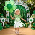 thumbnail image 2 of Niñas Vestido de Día de San Patricio Manga Corta Cuello Redondo Casual para 3-12 Años Niños Niños Verano, 2 of 9