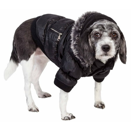 UPC: 0858342000451 | Pet Life ® Classic Metallic Fashion 3M Insulated Dog Coat Parka w/ Removable Hood
