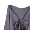 thumbnail image 3 of Women Casual Plain Tie-Waist Wrap Skirts Pants Chiffon Ruffle Wide Leg Overlay Loose Dress, 3 of 5