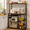 Brown, variant on Keenstone Kitchen Bakers Rack Desktop Extension with 3 Power Outlets, Microwave Oven Stand with 14 S-shaped Hooks ,Coffee Bar Table 10 Tiers with Wire Basket,Rustic Brown