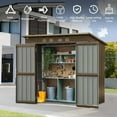 thumbnail image 5 of Miekor Furniture Outdoor Storage Shed 6x4 FT, Metal Tool Sheds Storage House with Lockable Double Door, Large Bike Shed Waterproof for Garden, Backyard, Lawn 20019, 5 of 7