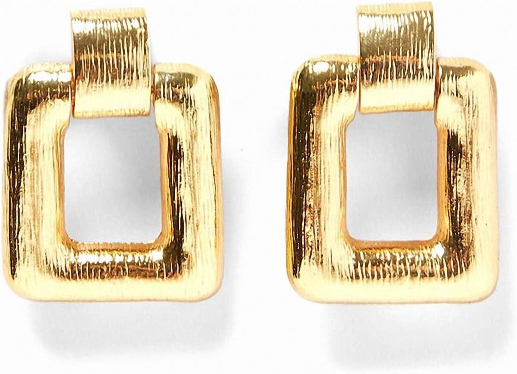 Women Quality Statement Metal Squared Earrings Vintage Gold Color Stud Earrings Women[w956]