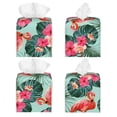 thumbnail image 2 of Sikiie Palm Leaves Flamingo Leather Tissue Box Cover Square, tissue box holder, Tissue Box with Bottom Belt-5.2”x5.2”x5.2”, 2 of 7