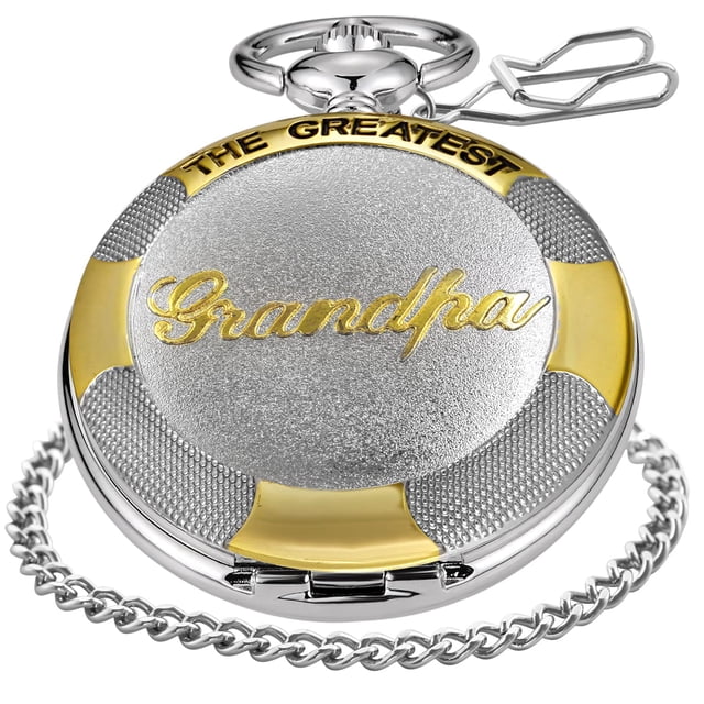 Reloj de bolsillo Realpoo con cadena de llavero grabada