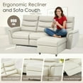 thumbnail image 6 of YODOLLA Leather Power Reclining Sofa Set, Reclining Sectional Couches with Storage Chaise, Adjustable Backrest & Footrest, L Shaped Pull Out Couch for Living Room Home Theater Apartment RV in Beige, 6 of 8