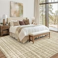 thumbnail image 5 of GlowSol 5'x7' Rugs for Living Room, Modern Abstract Area Rug Low Pile Non-Slip Geometric Stripes Carpet, Soft Foldable Bedroom Rug, Camel, 5 of 8